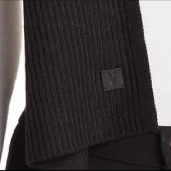 Allsaints Ribbed Knit Scarf, Black, NWT - Picture 3 of 9